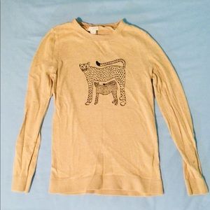 Tan cheetah print women's sweater